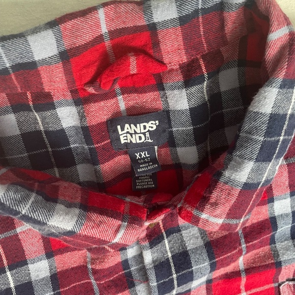 Lands End Soft Flannel 100% Cotton Button-Down Shirt, XXL - Picture 2 of 4